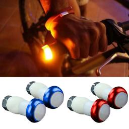 Led luz de segurança para ciclismo, bicicleta volta sinal, guidão, plug final, luz vermelha, magnético, 1 par - Image 1