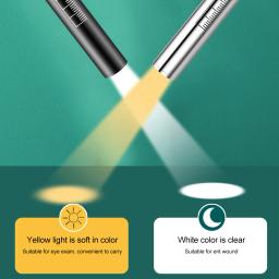 Usb recarregável médica acessível caneta luz mini lanterna de enfermagem led tocha lâmpada com clipe de aço inoxidável bolso lanterna led - Image 4