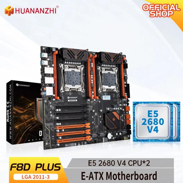 Huananzhi X99 F8D Plus LGA 2011-3 Xeon E5 2680 V4 x2 Kit Combo