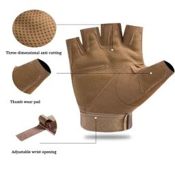 Luvas de meio dedo táticas ao ar livre para homens, equipamento protetor, paintball, airsoft, tiro, combate, antiderrapante, bicicleta, acampamento, caça - Image 3
