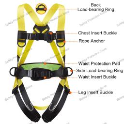 High Altitude Work Safety Harness, Cinto De Segurança De Corpo Inteiro, Escalada Ao Ar Livre, Equipamento De Proteção De Construção, Corda, 5 Pontos - Image 4