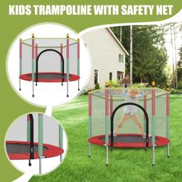Trampolim interno para crianças, trampolim com rede de segurança, brinquedo de treinamento para exercícios em casa, 55 tamanhos saltando - Image 2