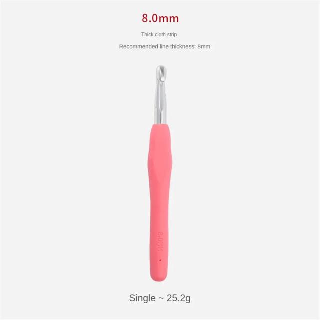 Agulhas de Tricô Antiderrapantes e Coloridas com Cabeça Única para Crochê - Ferramenta Durável de Artesanato de 2 a 10mm