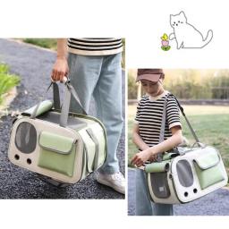 Bolsa de transporte portátil para cães de estimação Bolsa de ombro dobrável Bolsa ao ar livre Bolsa de transporte para cães pequenos e gatos - Image 2