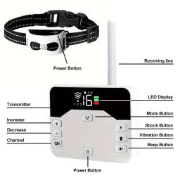 Cerca eletrônica sem fio para animais, Controle remoto recarregável, IP65 impermeável, Resistente ao desgaste, Colar de treinamento - Image 6