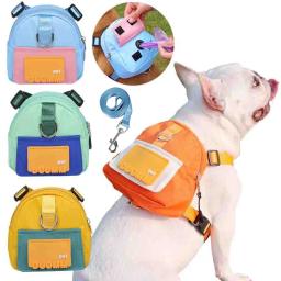 Grande Capacidade Multifuncional Pet Snack Saco de Armazenamento com Trela, Ajustável Arnês Mochila, Adequado para Viagens, Caminhada, Cães - Image 1