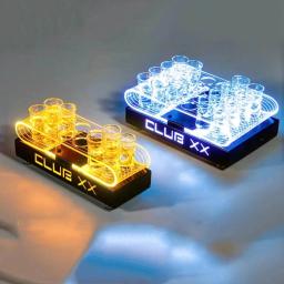 LED Shot Glass Servindo Bandeja Iluminado Beber Copos Titular, Bandeja de serviço para boate, Padrão de corte a laser luminoso personalizado, Festa - Image 5
