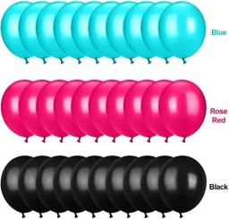 Conjunto de balões para festa de aniversário, conjunto de 15 peças, 12 polegadas, rosa, vermelho, preto, azul, tema música, fontes do casamento, chá de bebê - Image 6
