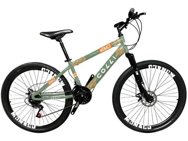 Bicicleta Aro 26" Colli Mônaco Freio a Disco de Aço 21 Marchas