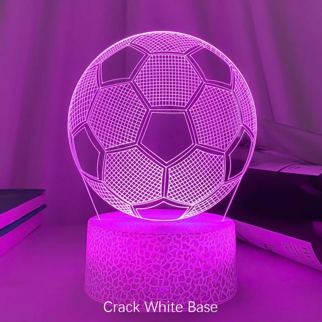 Iluminação 3D com Sensor de Toque: Lâmpada de Mesa em Forma de Bola de Futebol, Luz Noturna Remota para Crianças e Decoração de Quarto