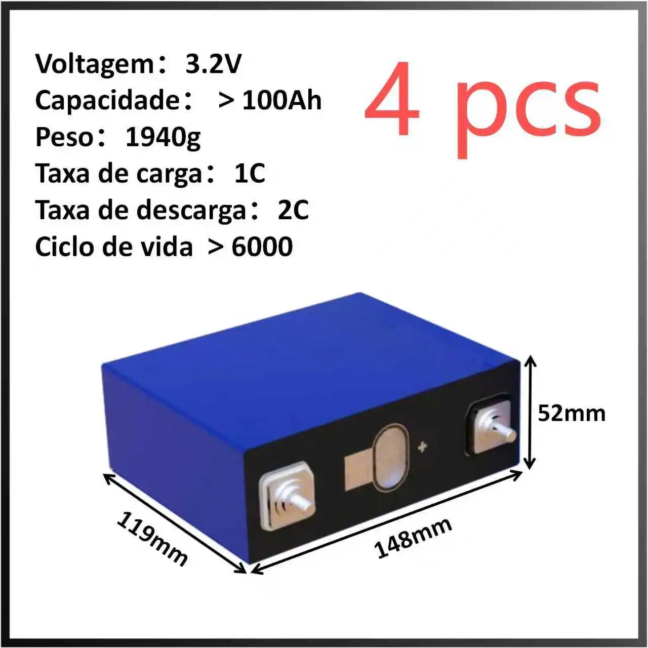 Frete grátis célula prismática SJY 3,2 V 280 Ah LiFePO4 do Brasil, bateria de lítio de 280 Ah para sistema de armazenamento de energia solar faça você mesmo de 24 V e 48 V, isenta de impostos - Image 1