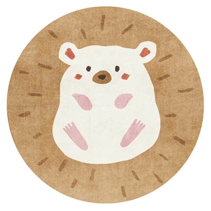 Tapetes de pelúcia bonitos dos desenhos animados, Tapete de bebê rastejando, Tapete macio macio, Sala de estar simples, Tapetes redondos, Quarto de criança, Ins - Image 1