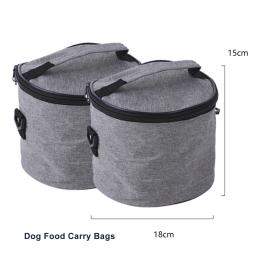 Saco de comida de cachorro multifuncional portátil, armazenamento de viagem para animais, lanche, mochila transportadora gato, suprimentos conjunto com tigela dobrável e colher - Image 5