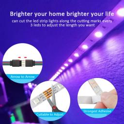 Luzes de tira LED para festa doméstica, iluminação RGB, sincronização de música, mudança de cor, 5050 ,5V, 1m-5m, 16 milhões de cores - Image 5