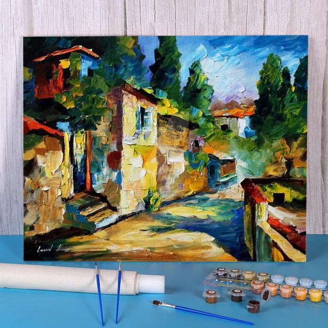 Conjunto de Pintura por Números DIY Meio-Grego com Tintas Acrílicas 40x50 - Arte de Parede para Adultos
