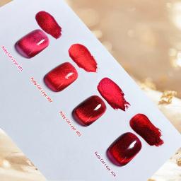 Gel de esmalte Cat Eye, vinho tinto, Glitter Jelly Ruby, esmalte magnético, cola, verniz brilhante, gel UV para Nails Art, 7,5 ml - Image 6