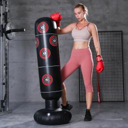 Saco de boxe inflável para adultos e crianças, material durável de PVC, saco Kickboxing, autônomo com salto instantâneo - Image 1