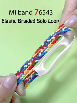 Pulseira solo trançada para xiaomi mi band 7 6 5 4 3 nfc pulseira de substituição de nylon pulseira correa mi band 4 5 6 7 - Image 2