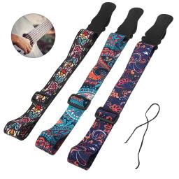 Correia ajustável da guitarra impressão, estilo nacional, flores padrão, acústico, folk, baixo elétrico, 3 cores opcionais - Image 1