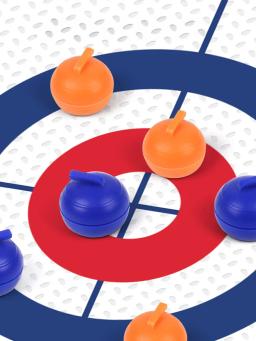 Jogos de tabuleiro para crianças e adultos, Tabletop Curling Game, 8 Rolos, Pucks Shuffleboard - Image 4