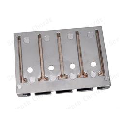 Um conjunto de ferro prata ajustável baixo elétrico guitarra ponte 4 cordas instrumentos musicais acessórios peças - Image 4