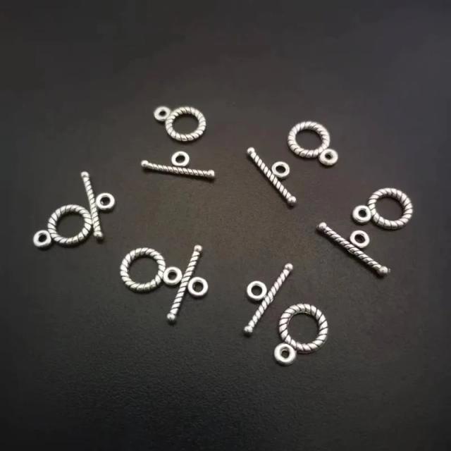 Conjuntos de Fechos de Prata Antiga para Joias: 30 Peças para Pulseiras e Colares com Conectores e Ganchos