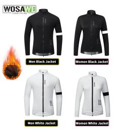 WOSAWE-Jaqueta térmica de ciclismo para homens e mulheres, roupas de bicicleta de manga comprida, casaco MTB à prova de vento quente com zíper YKK - Image 1