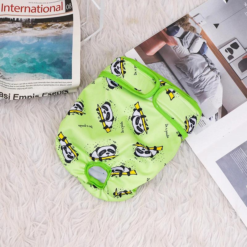Clássico Panda Padrão Impresso Calças Fisiológicas, Fralda impermeável Pet, Fraldas femininas para cães pequenos, Calcinha sanitária, moda simples - Image 1