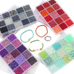 150g1 conjunto de acessórios de vidro 15 grade de vidro arroz grânulo tubo material saco fazendo frisado pulseira colar jóias contas soltas - Image 2