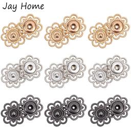 9 conjuntos de botões de pressão de flores, fechos de pressão de metal vintage, costurar em pressão, fixadores de botão de pressão para jaqueta, jeans, artesanato, botão de costura - Image 1