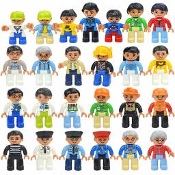 Figuras de tamanho grande bloco de construção personagem de ação familiar polícia princesa bonecas trabalhador pessoas compatíveis grande tijolo duplo brinquedos - Image 6