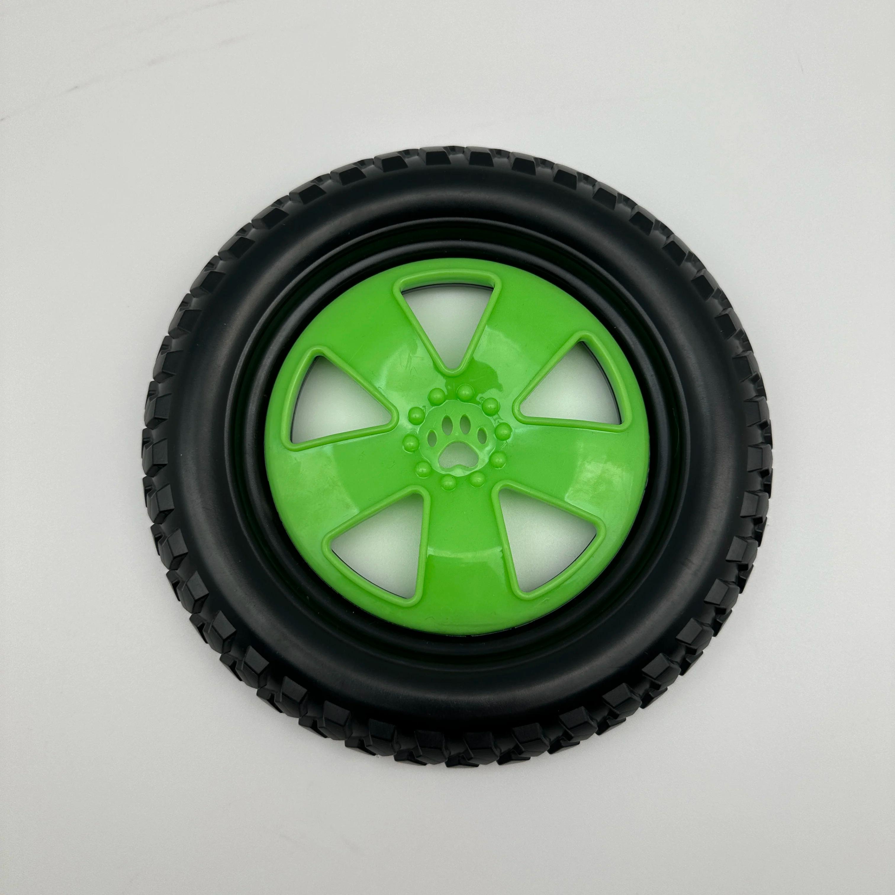 Brinquedo de borracha para cães com pneu frisbee ao ar livre alivia o tédio, é resistente à mordida, limpa, moeda os dentes e é um brinquedo companheiro - Image 1