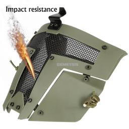 Máscara facial completa malha de aço respirável tático paintball tiro máscaras de combate acessórios de caça uso com capacete rápido - Image 4