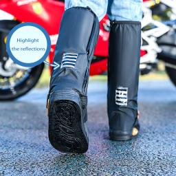 Capa de sapato à prova de chuva de cilindro alto espessada para ciclismo ao ar livre caminhada impermeável à prova de derrapagem usar cobertura de sapato outsid - Image 2