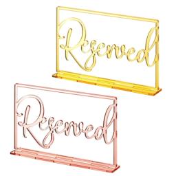 Marcadores versáteis de sinais de mesa reservados em acrílico para festas e cartões de mesa de negócios atendem às suas - Image 6