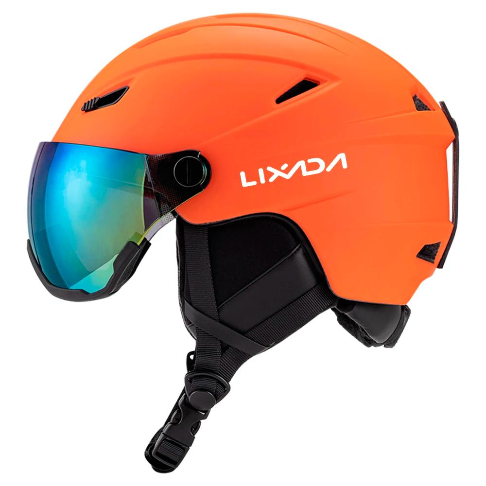 LIXADA Capacete de esqui integrado para homens e mulheres, capacete de snowboard com viseira removível, óculos para homens e mulheres, roupa de snowboard - Image 1