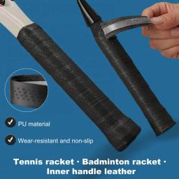 Fita de raquete de tênis de couro falso, autoadesivo Badminton Grip, Luva de proteção antiderrapante para raquete Fita de beisebol - Image 3