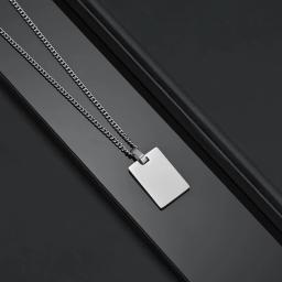 Auxauxme-Custom Photo Name Colar, Pingente Retângulo, Aço Inoxidável, Gravado a Laser Logol Texto, Presentes Da Jóia, Dropshipping - Image 2