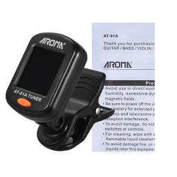 AROMA-Clip-on Guitar Tuner, Display LCD, rotativo, cromático, acústico, baixo, cavaquinho, acessórios de guitarra, AT-01A - Image 4