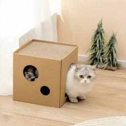 Caixa de papelão para gatos, Arranhando a garra, Jogo do gatinho, Brinquedo do risco, Casa do gato, Afiando a garra - Image 4