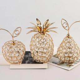 3D Cristal Pear Applique Ornamento, Brilhante Strass Artesanato, Mesa Centerpiece Decoração, Fotografia Prop, Home Decor, Abastecimento Do Casamento - Image 1