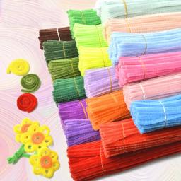 100 pçs 30cm fio torcido chenille hastes limpadores de tubulação criança vara de pelúcia tiras brinquedos educativos material artesanal diy artesanato suprimentos - Image 1