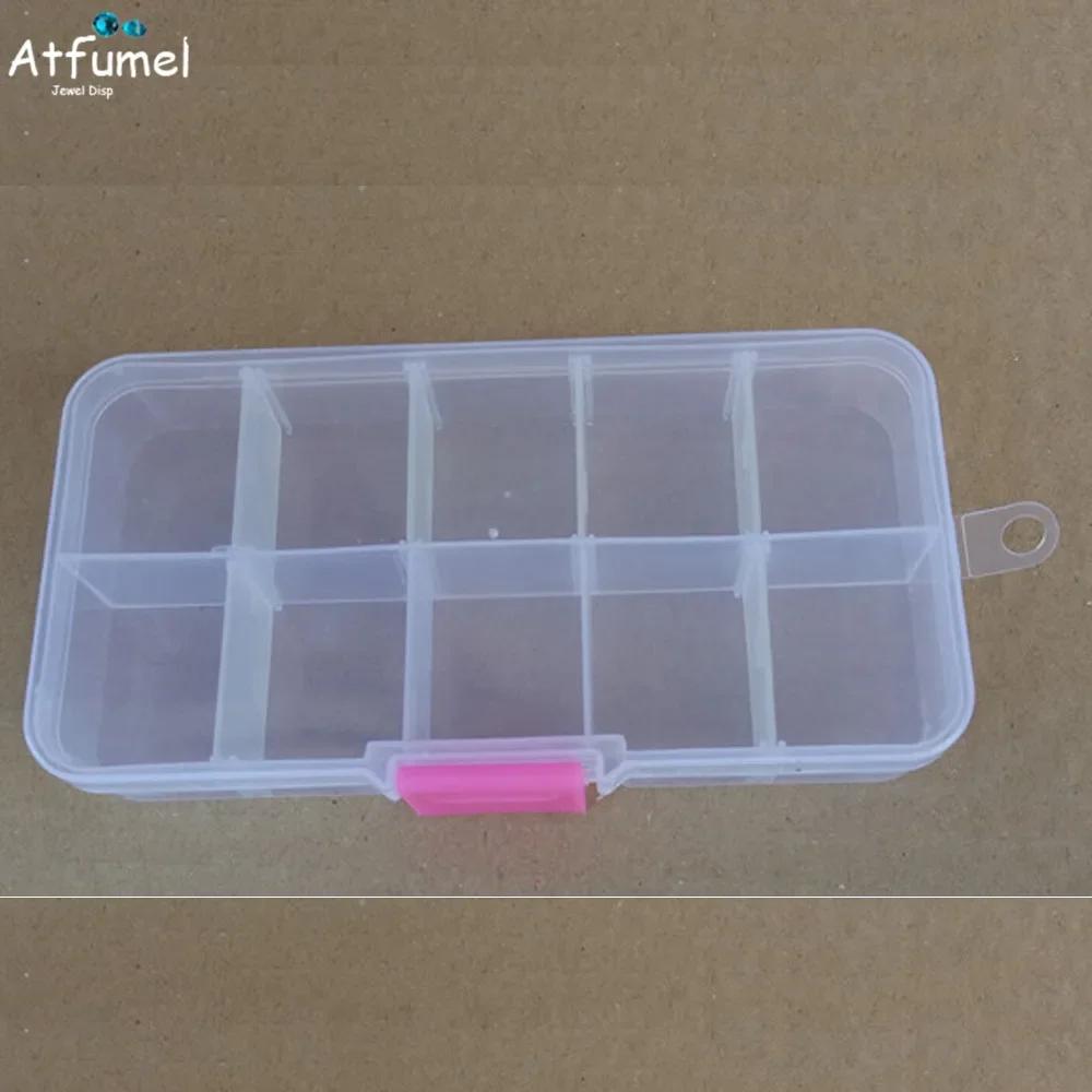 Portátil 10/15 compartimento contas caixa de armazenamento de jóias recipiente artesanato brincos caso diy berloque organizador caixa - Image 1
