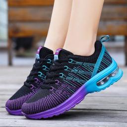 Mulheres Almofada De Ar Running Shoes para Tênis Moda Sneakers Lace Up Leve Respirável Lazer Ginásio Walking Shoes - Image 4