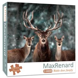 MaxRenard-Quebra-cabeça para adultos, animais, nobres, cervos, ambientalmente amigáveis, papel, presente de Natal, brinquedo, 1000 peças - Image 1