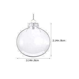 20pc fillable bola de natal ornamento claro pendurado bauble pingente 2024 árvore de natal decoração para casa navidad ano novo presente diy - Image 5