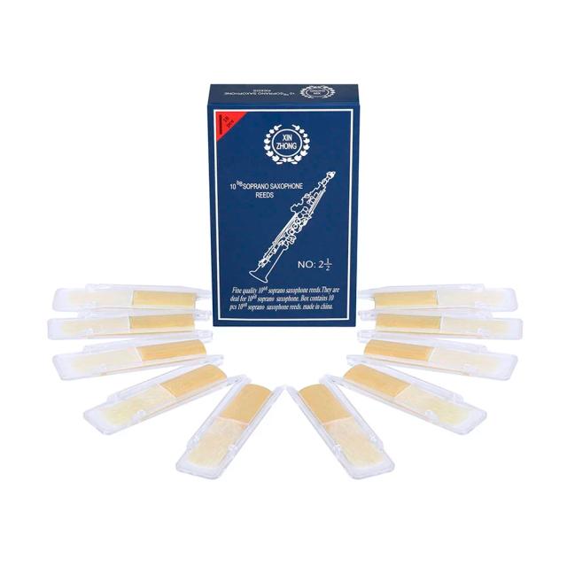 Reed SLADE para Saxofone e Clarinete com Blue Box, Tamanho 2.5, Pacote com 10 Peças de Alta Qualidade para Soprano, Alto, Tenor e B Flat