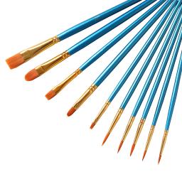 Conjunto de pincéis de aquarela para pintura, conjunto de pincéis de vários formatos, ponta afiada de nylon para pintura, kit de pintura com 10 peças - Image 3