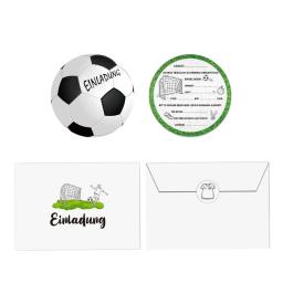 Conjunto 12 peças convites aniversário divertidos, decorações festa com tema futebol, cartão convite alemão e - Image 2