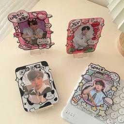 Porta-cartão Kawaii, adorável cachorrinho dos desenhos animados, display acrílico, ídolo em pé, k-pop, família, amigo, suporte de foto, material para estudante - Image 4